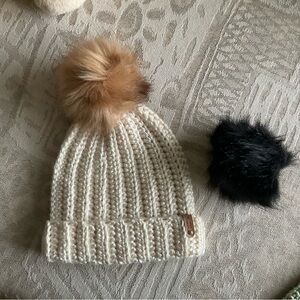 Hand Crocheted Pompom Beanie Winter Hat - Gift Idea ❄️